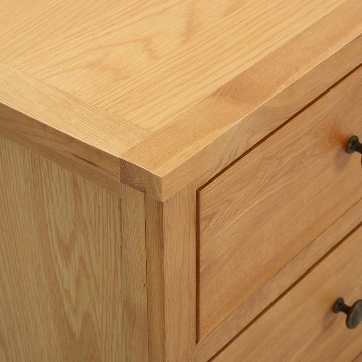 kommode 80x35x75 cm massivt egetræ