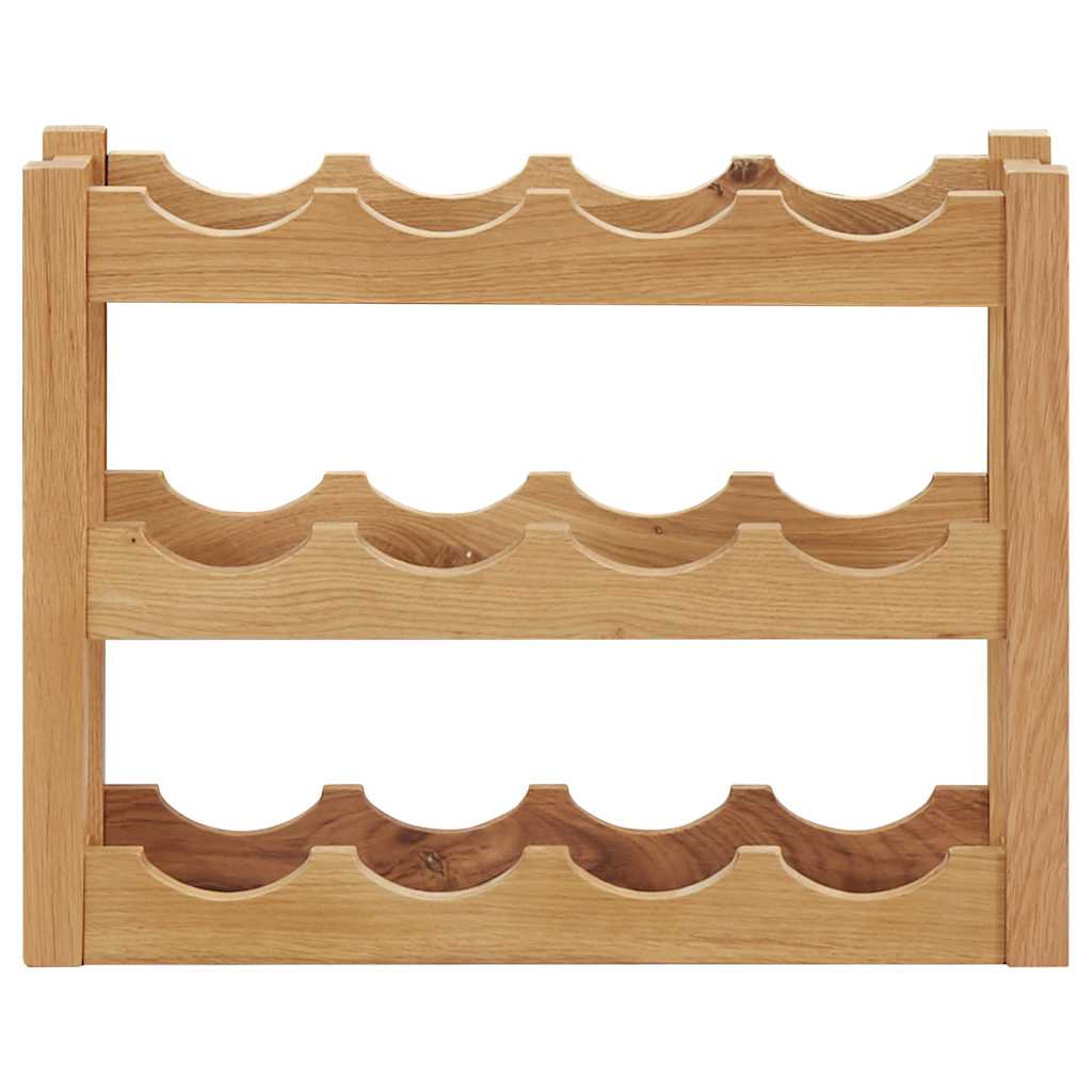 vinreol til 12 flasker 47x21x36 cm massivt egetræ