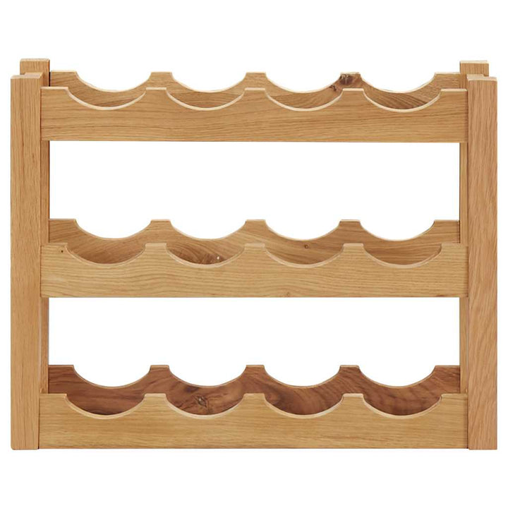 vinreol til 12 flasker 47x21x36 cm massivt egetræ