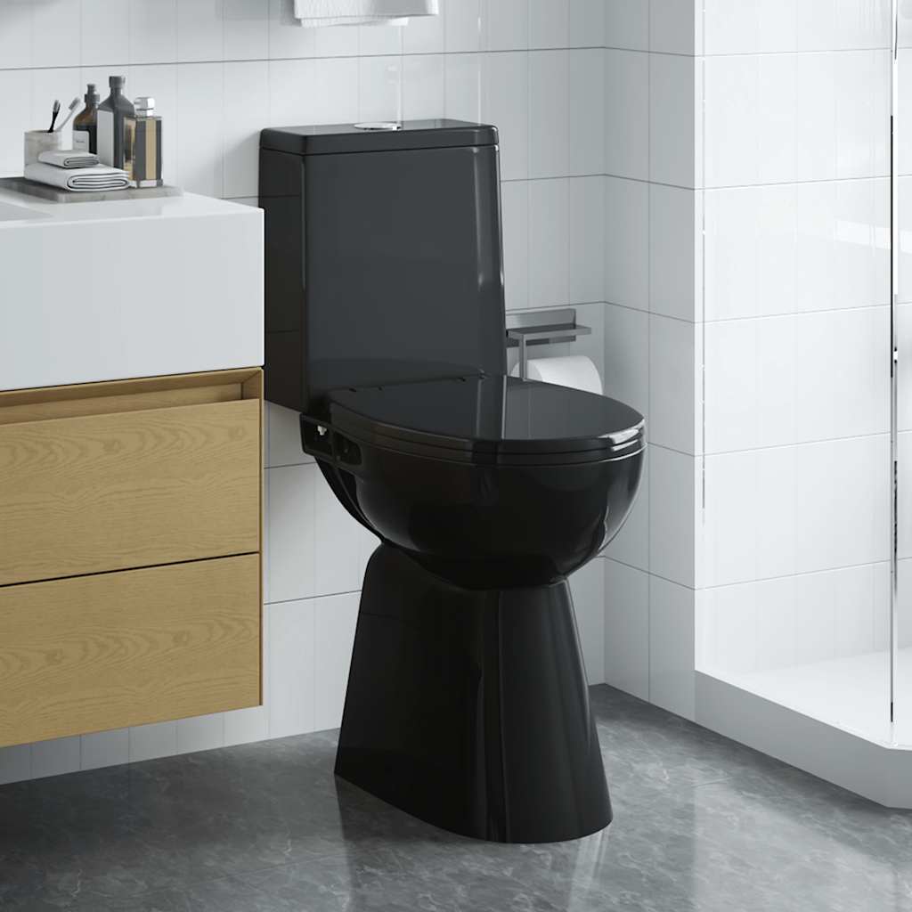 kantfrit toilet 7 cm ekstra højde soft close keramik sort