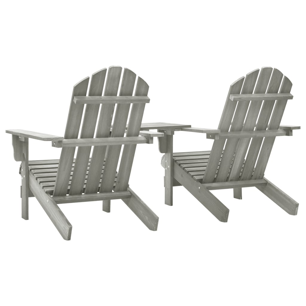 Adirondack-havestole med bord massivt grantræ grå