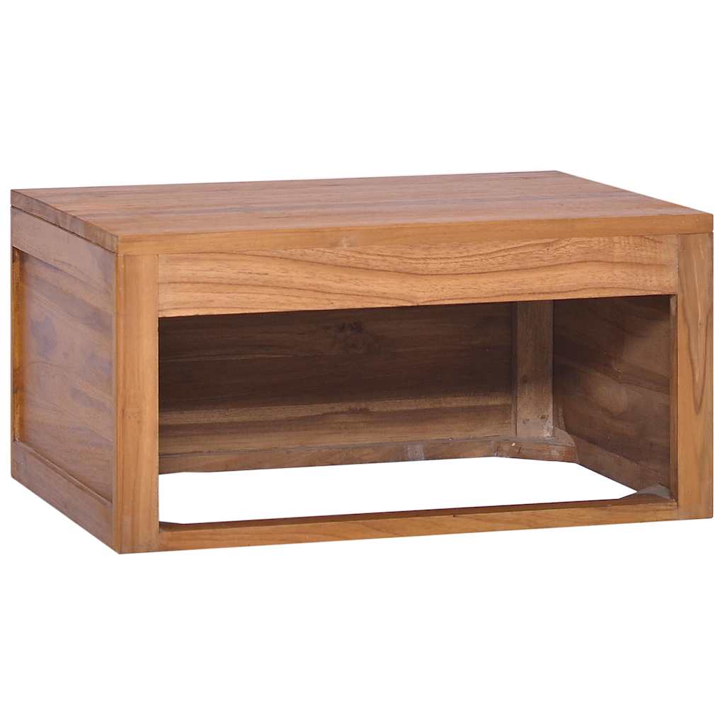 væghængt badeværelsesskab 60x45x30 cm massivt teaktræ