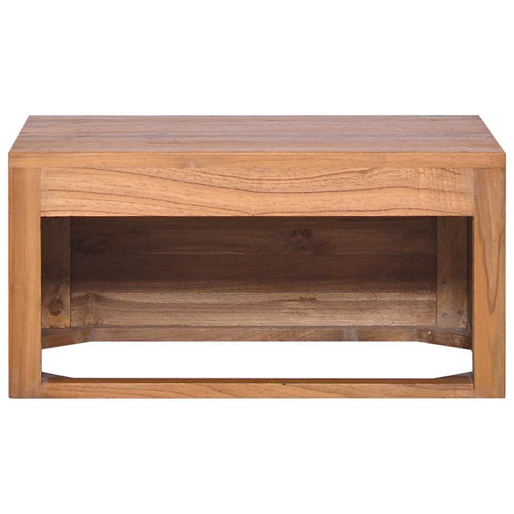 væghængt badeværelsesskab 60x45x30 cm massivt teaktræ