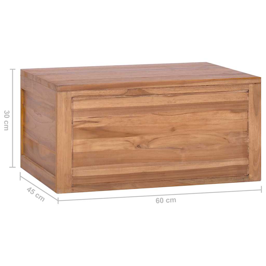 væghængt badeværelsesskab 60x45x30 cm massivt teaktræ