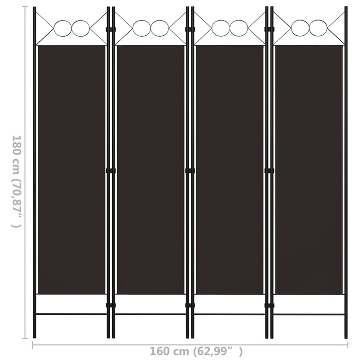 4-panels rumdeler 160x180 cm brun
