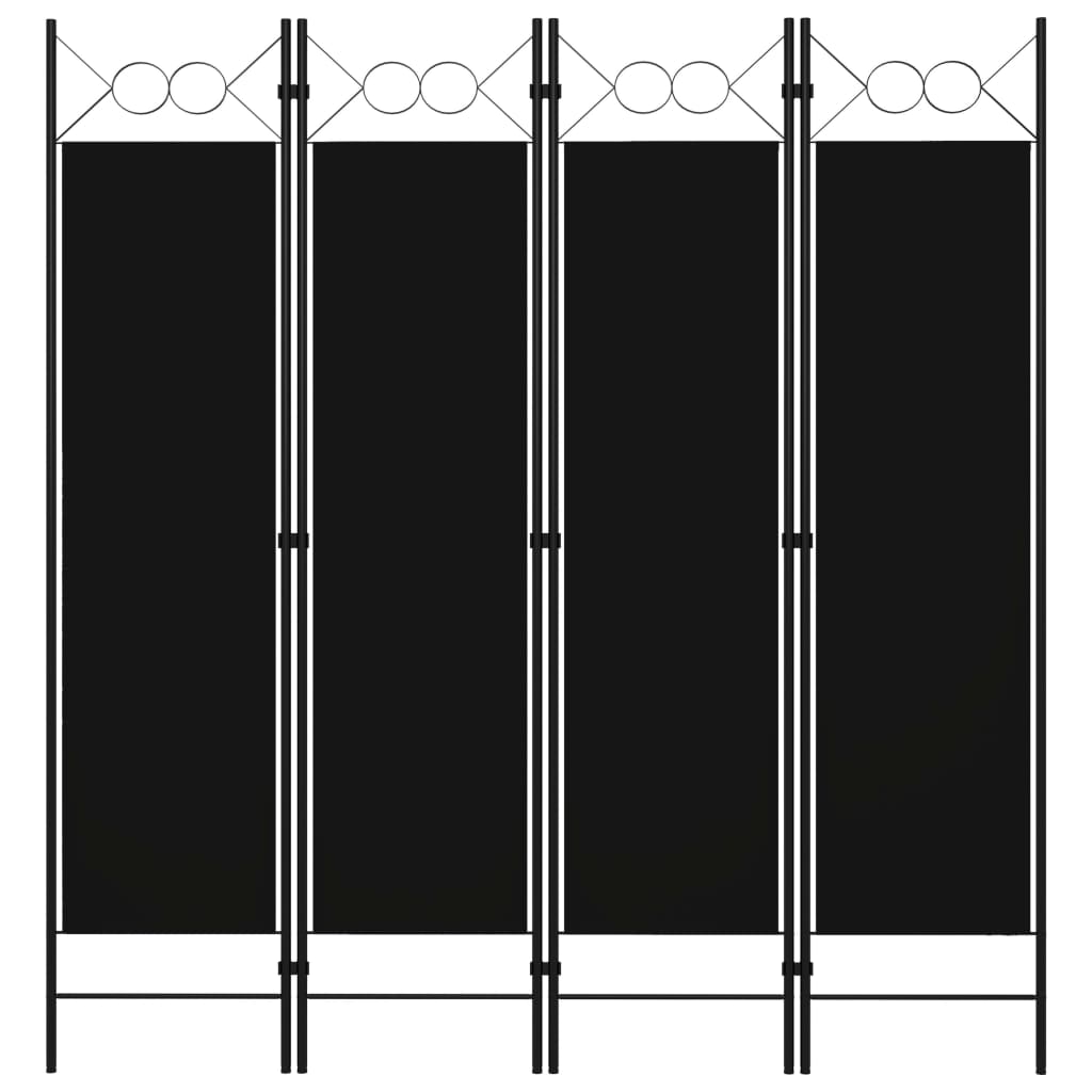 4-panels rumdeler 160x180 cm sort