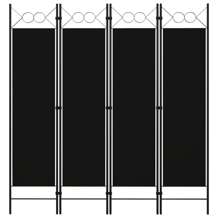 4-panels rumdeler 160x180 cm sort