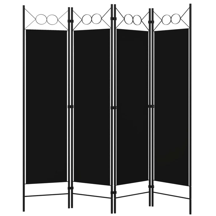 4-panels rumdeler 160x180 cm sort