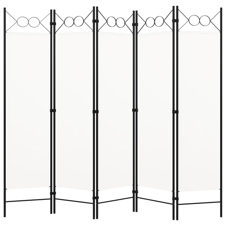 5-panels rumdeler 200 x 180 cm hvid