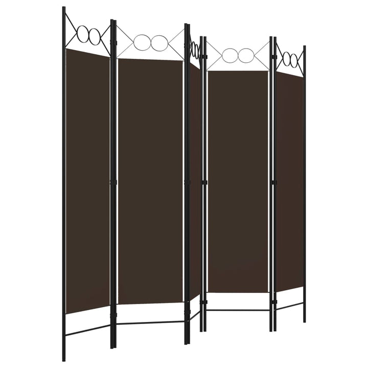 5-panels rumdeler 200x180 cm brun