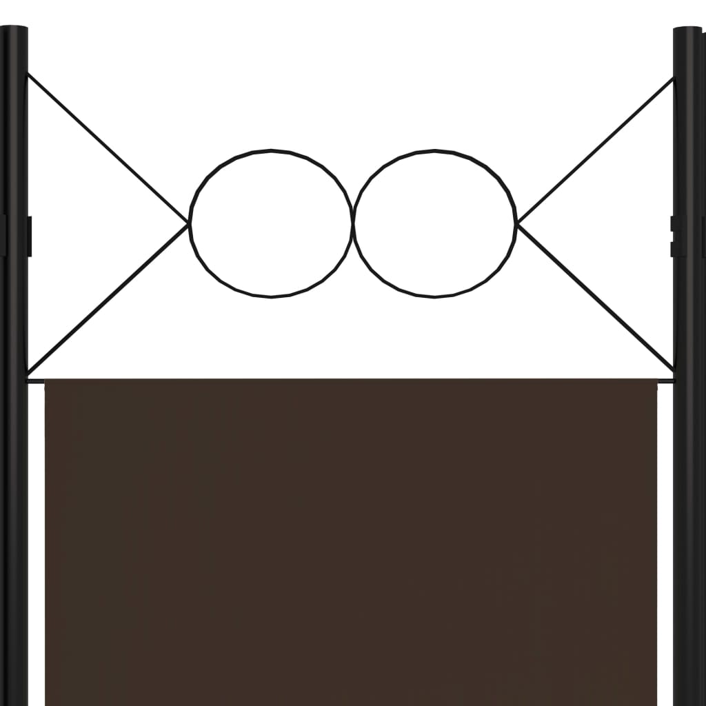 5-panels rumdeler 200x180 cm brun