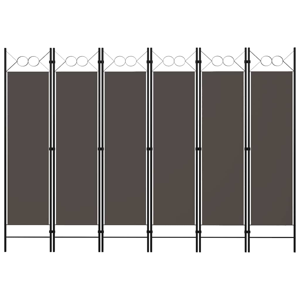 6-panels rumdeler 240 x 180 cm antracitgrå