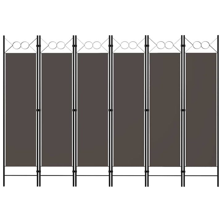 6-panels rumdeler 240 x 180 cm antracitgrå