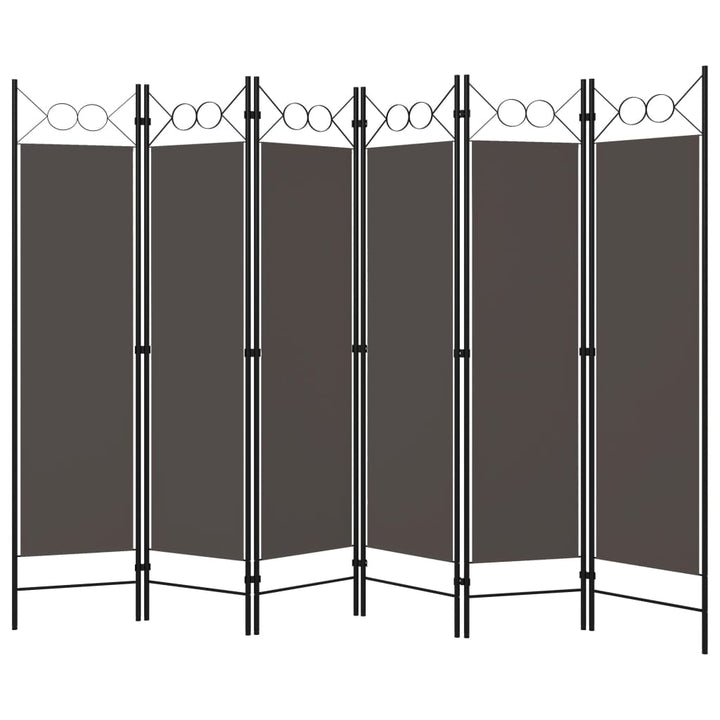 6-panels rumdeler 240 x 180 cm antracitgrå