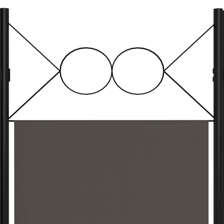 6-panels rumdeler 240 x 180 cm antracitgrå