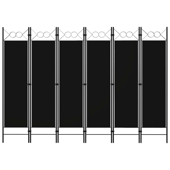 6-panels rumdeler 240x180 cm sort