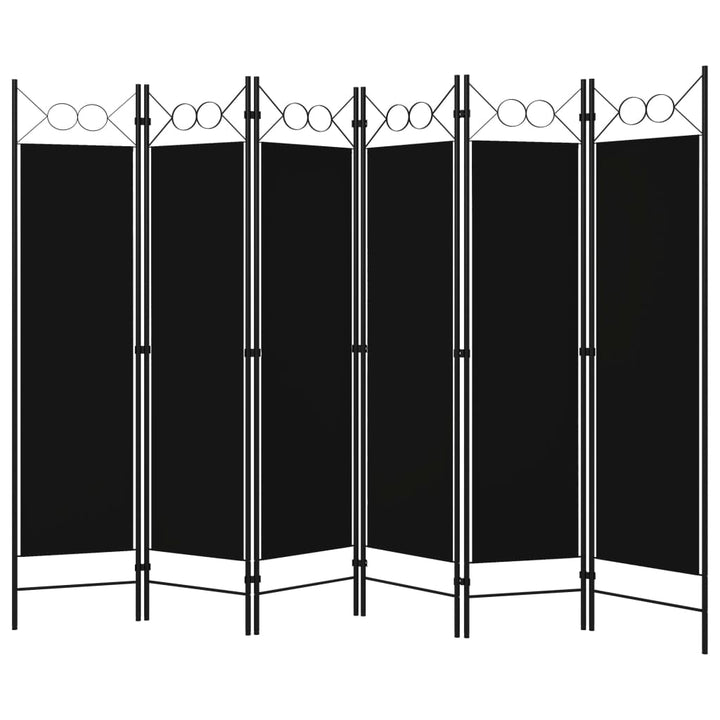 6-panels rumdeler 240x180 cm sort