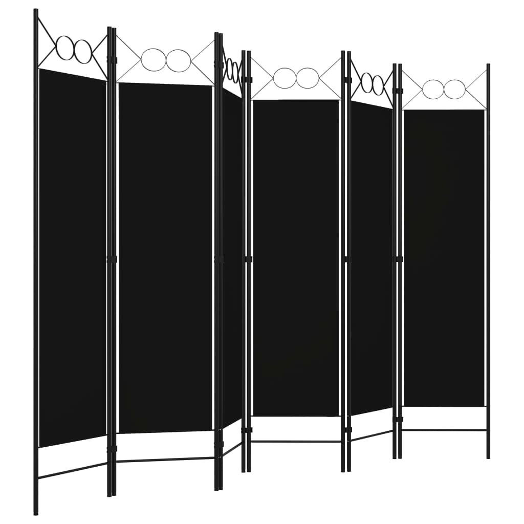 6-panels rumdeler 240x180 cm sort