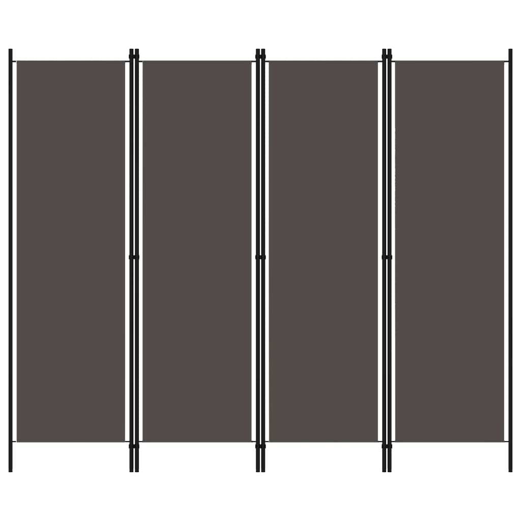 4-panels rumdeler 200 x 180 cm antracitgrå