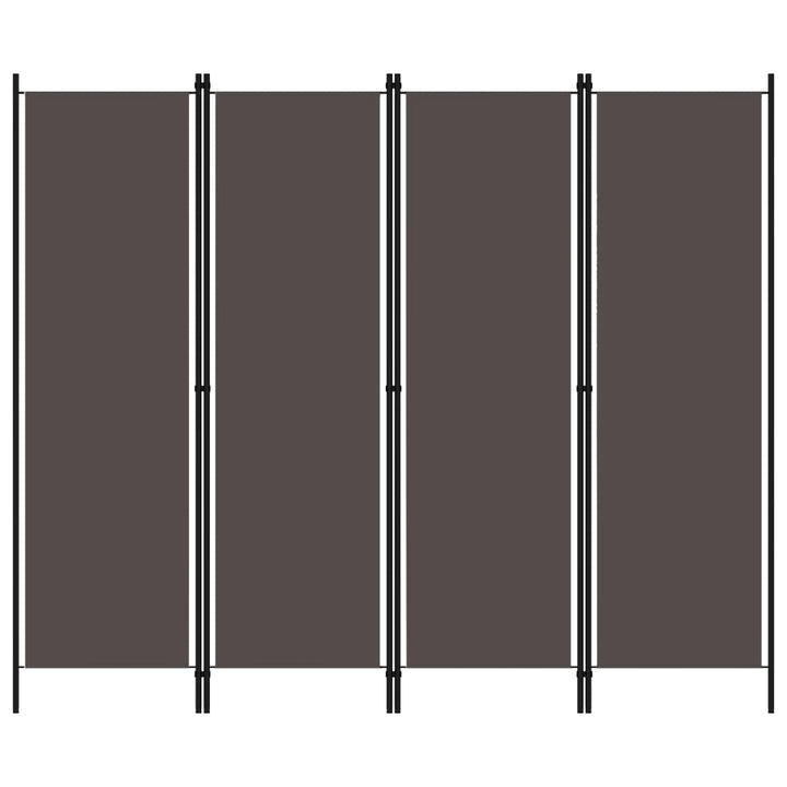 4-panels rumdeler 200 x 180 cm antracitgrå