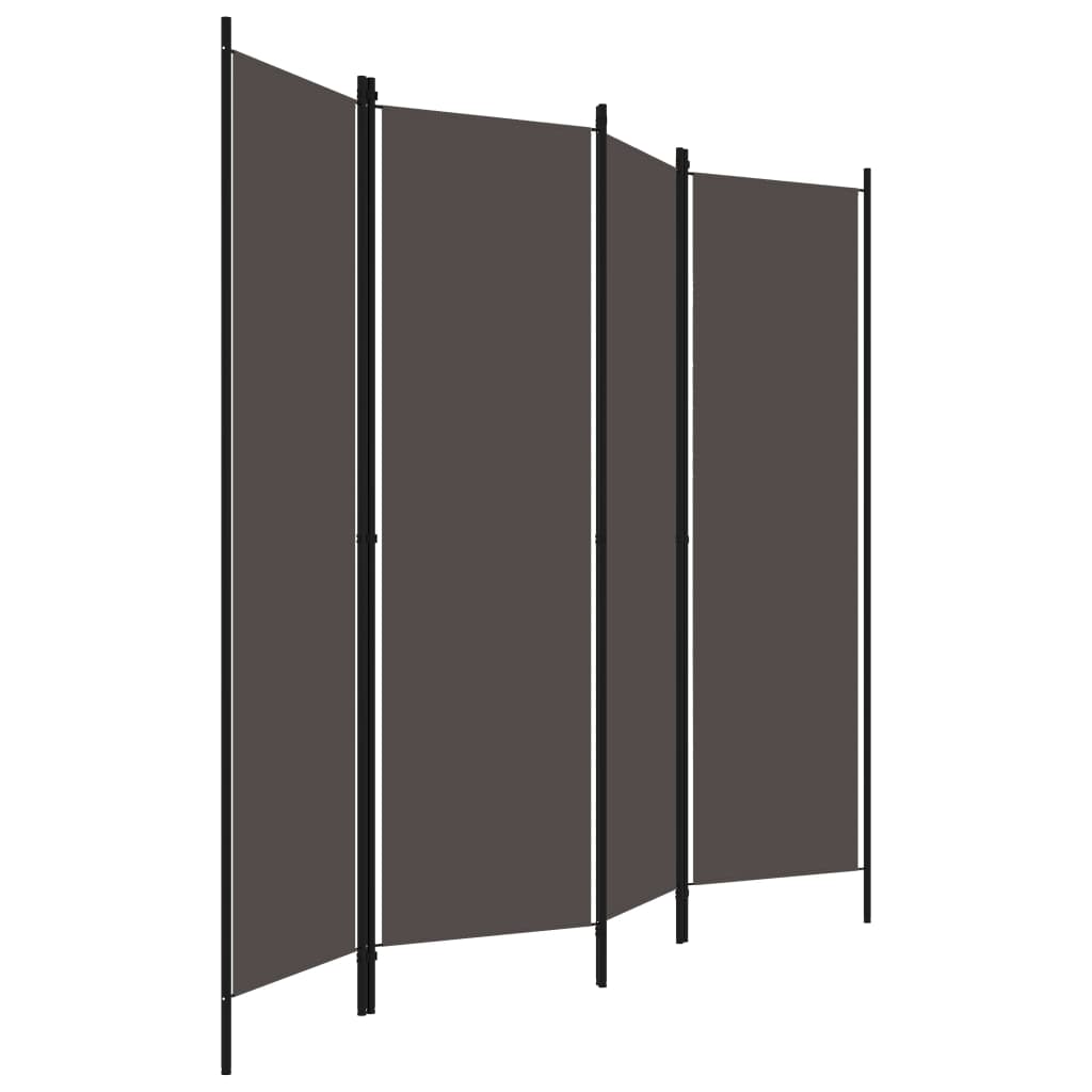 4-panels rumdeler 200 x 180 cm antracitgrå