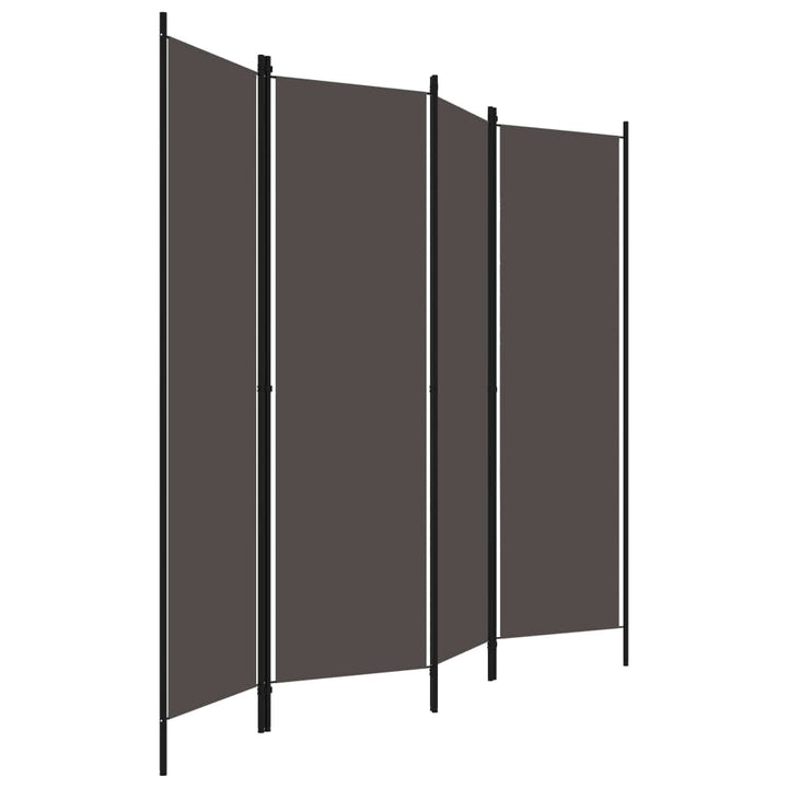 4-panels rumdeler 200 x 180 cm antracitgrå