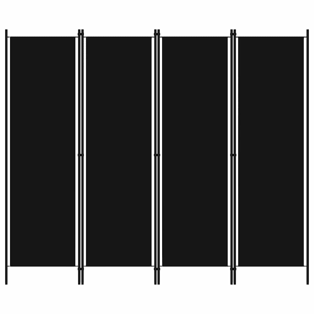 4-panels rumdeler 200 x 180 cm sort
