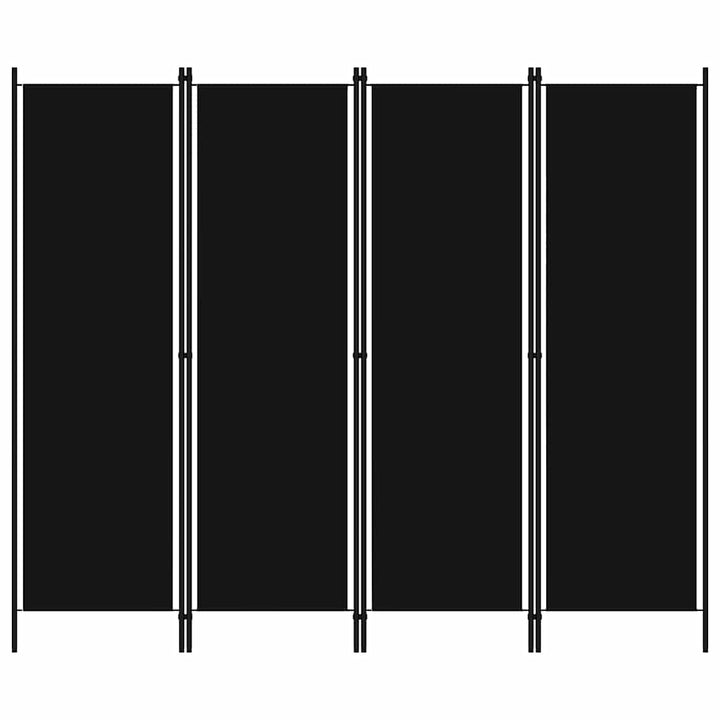 4-panels rumdeler 200 x 180 cm sort