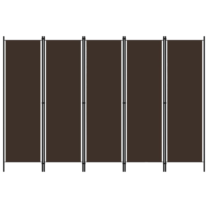 5-panels rumdeler 250 x 180 cm brun
