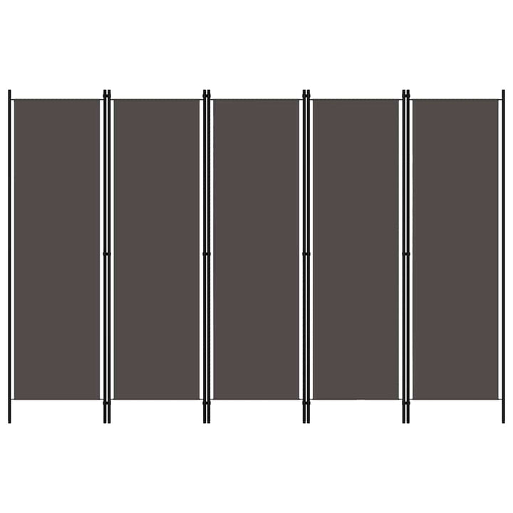 5-panels rumdeler 250 x 180 cm antracitgrå