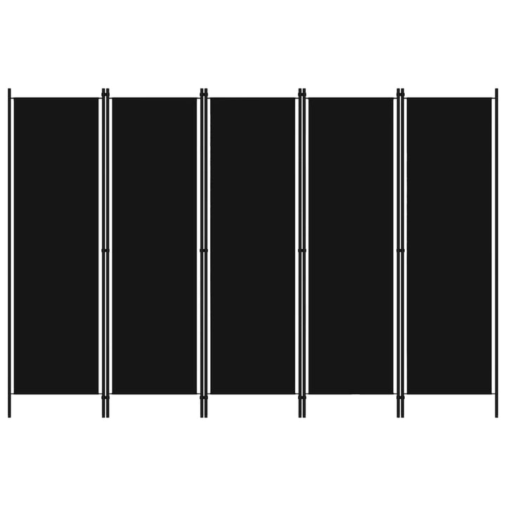 5-panels rumdeler 250 x 180 cm sort