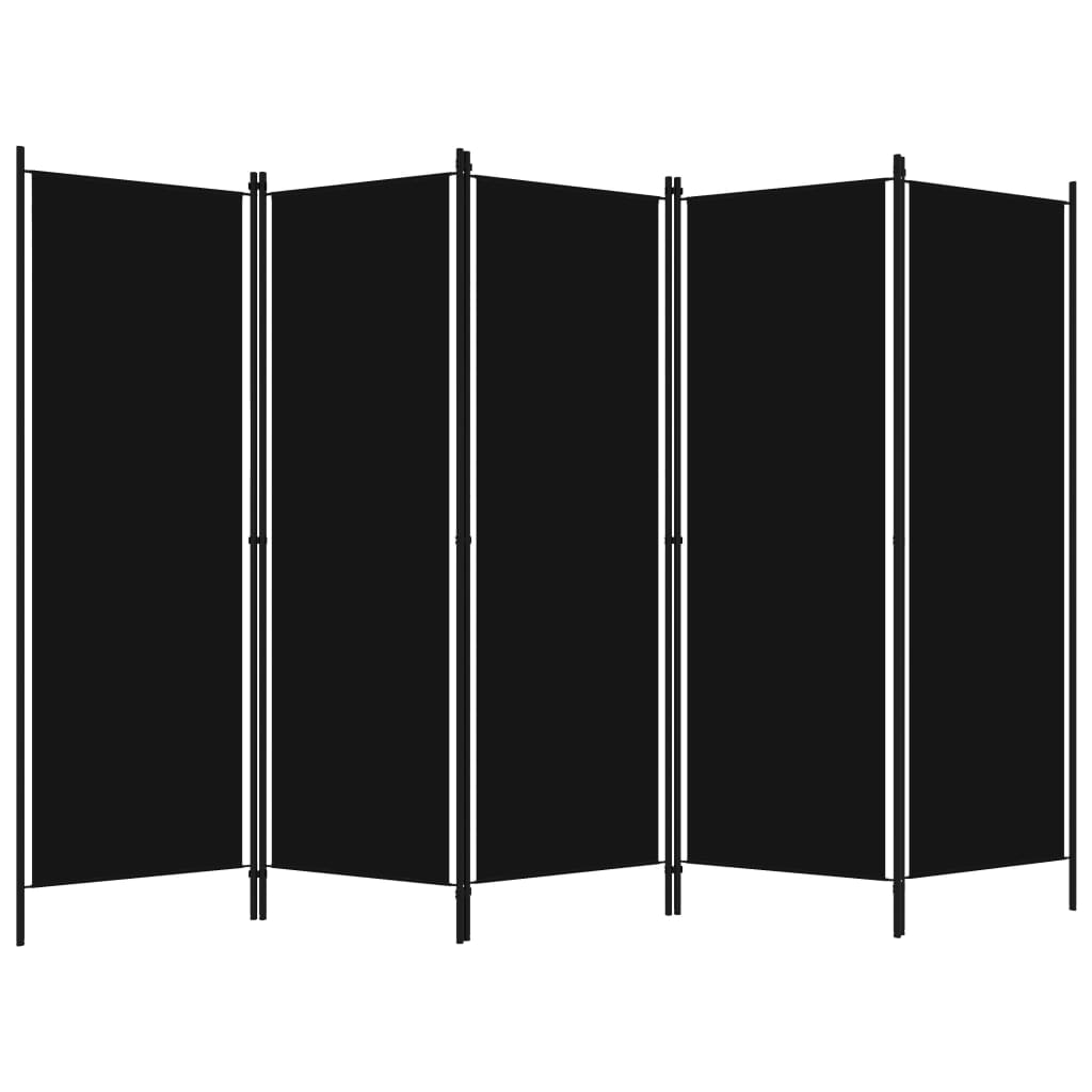 5-panels rumdeler 250 x 180 cm sort