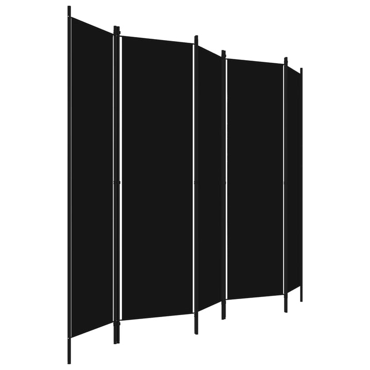 5-panels rumdeler 250 x 180 cm sort