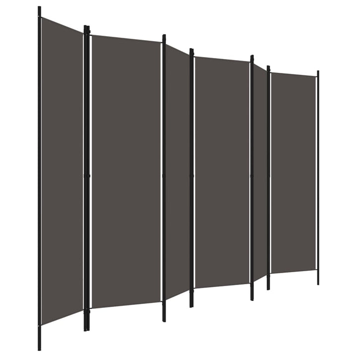 6-panels rumdeler 300 x 180 cm antracitgrå