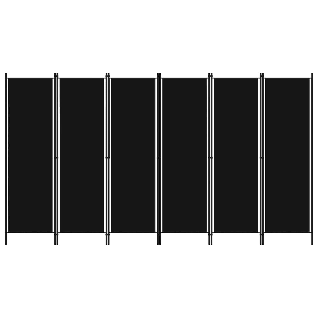 6-panels rumdeler 300 x 180 cm sort