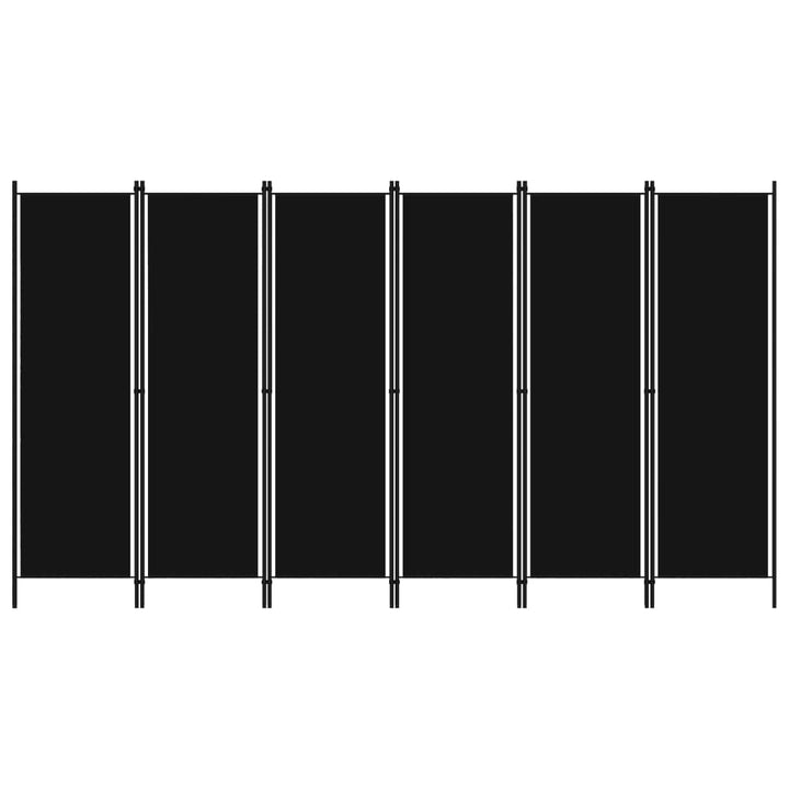 6-panels rumdeler 300 x 180 cm sort