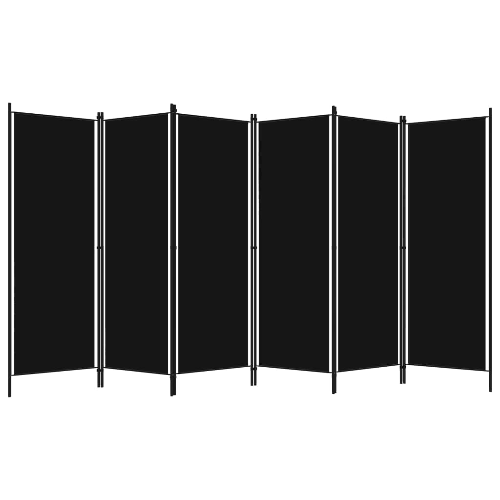 6-panels rumdeler 300 x 180 cm sort