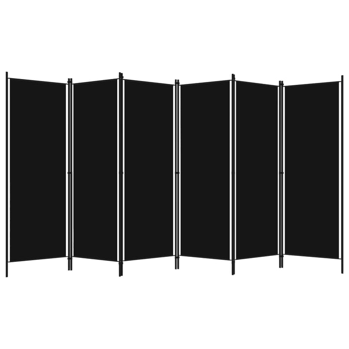 6-panels rumdeler 300 x 180 cm sort