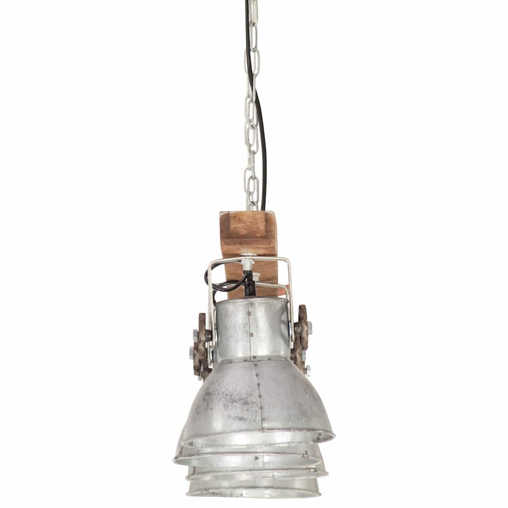 industriel loftlampe E27 mangotræ sølvfarvet
