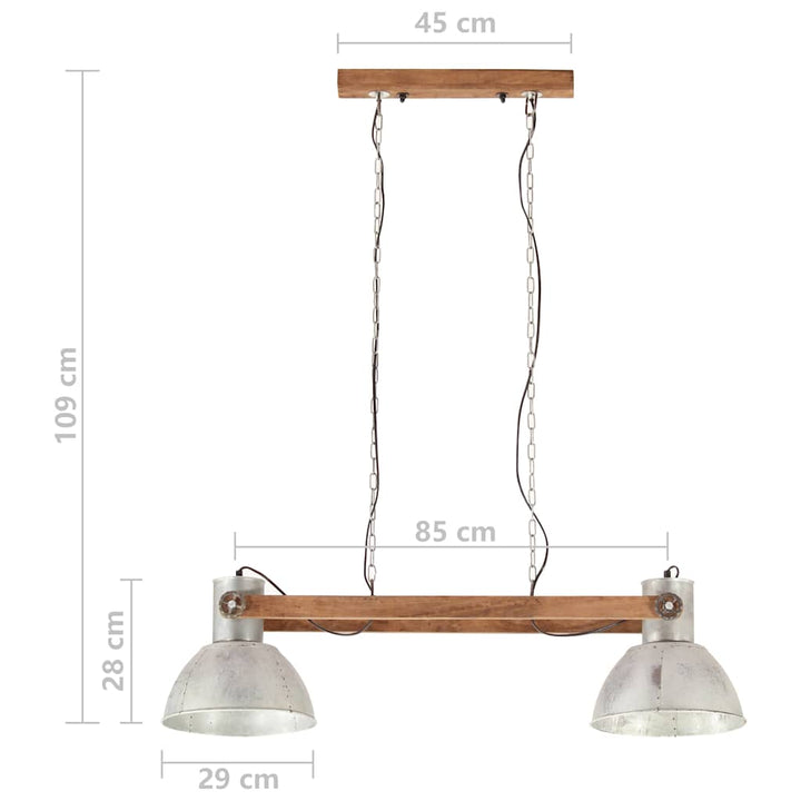 industriel hængelampe 25 W 109 cm E27 sølvfarvet