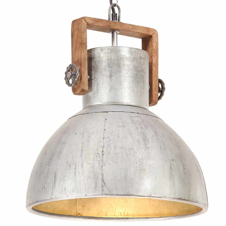 industriel hængelampe 25 W rund 40 cm E27 sølvfarvet