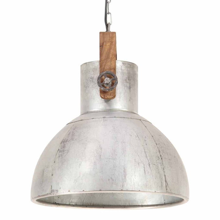 industriel hængelampe 25 W rund 40 cm E27 sølvfarvet