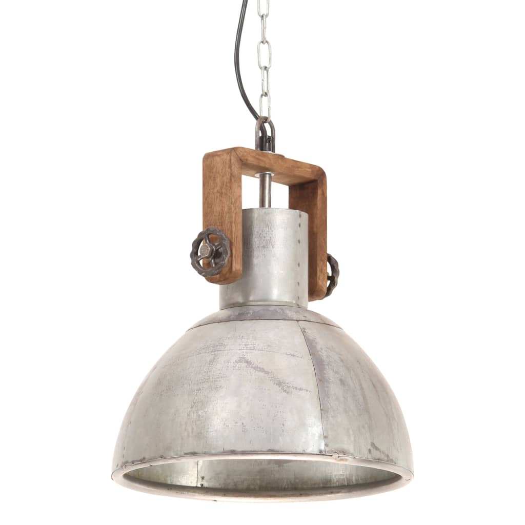 industriel hængelampe 25 W rund 30 cm E27 sølvfarvet