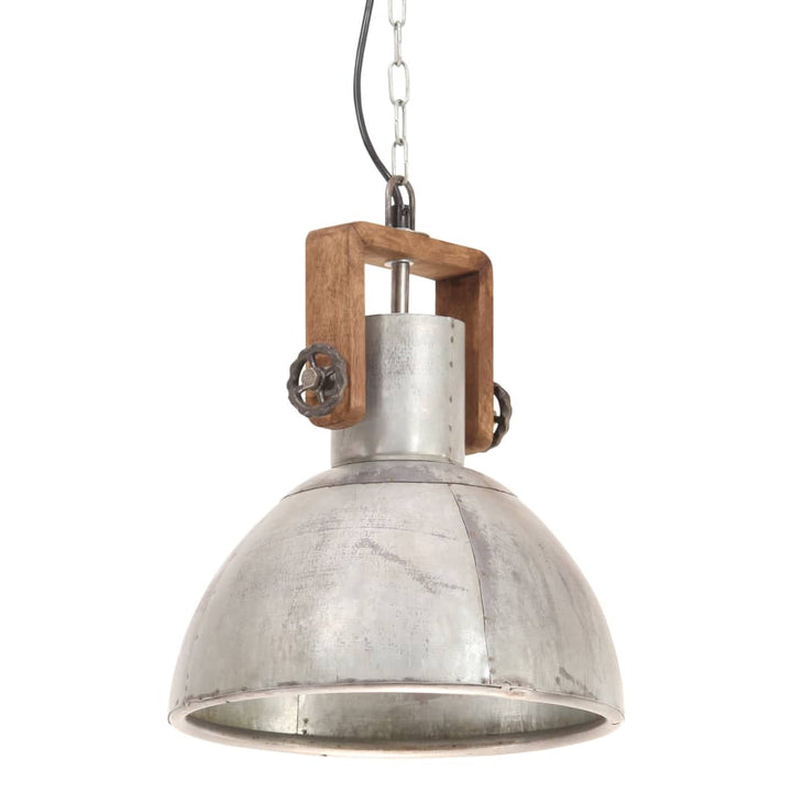 industriel hængelampe 25 W rund 30 cm E27 sølvfarvet