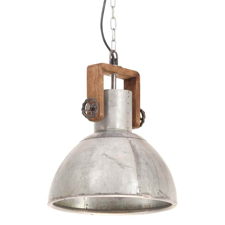 industriel hængelampe 25 W rund 30 cm E27 sølvfarvet