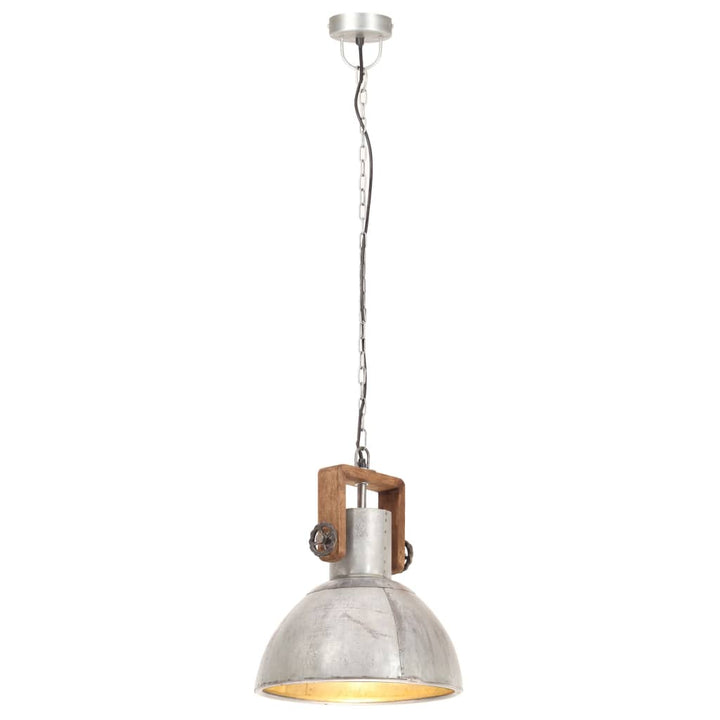 industriel hængelampe 25 W rund 30 cm E27 sølvfarvet