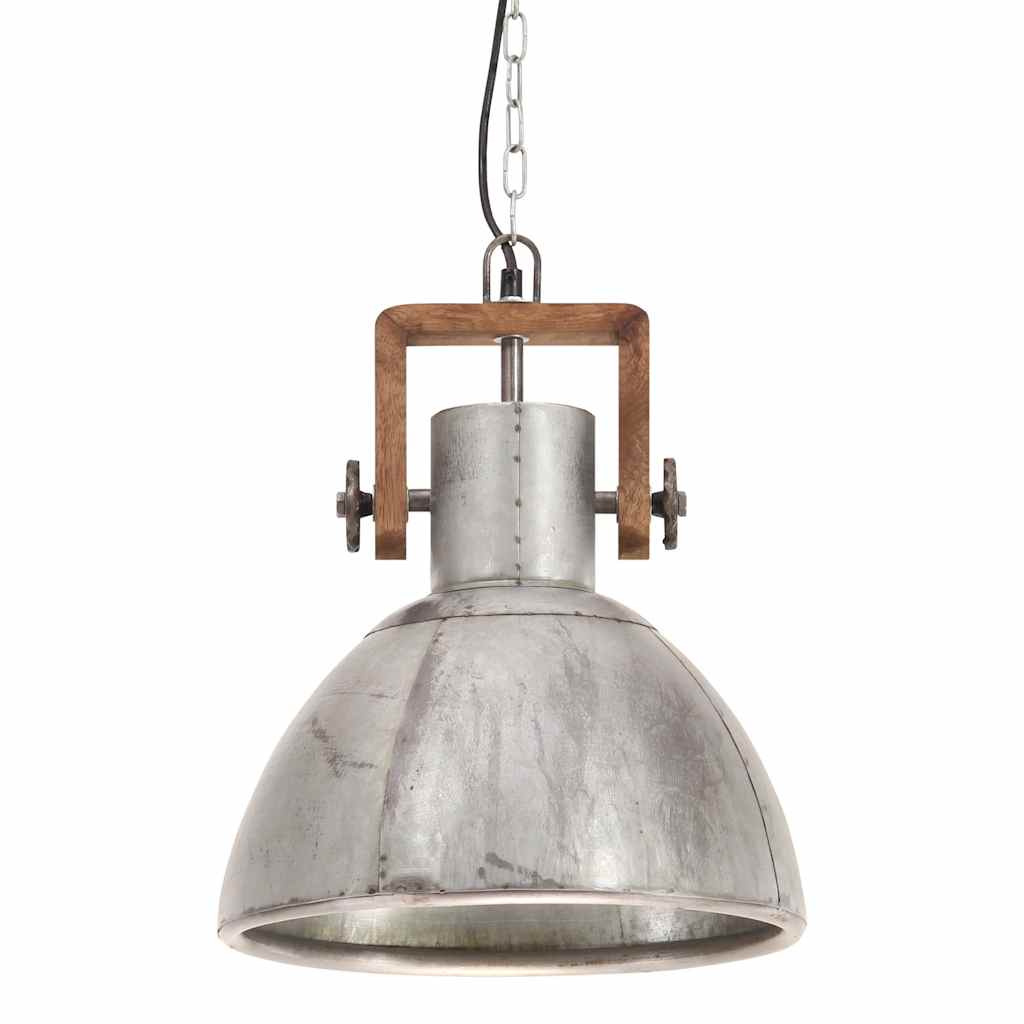 industriel hængelampe 25 W rund 30 cm E27 sølvfarvet