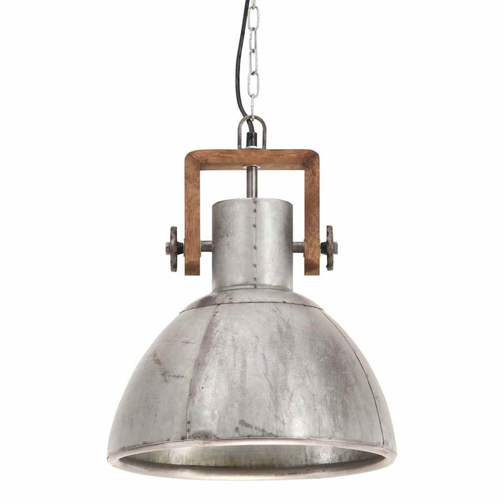 industriel hængelampe 25 W rund 30 cm E27 sølvfarvet