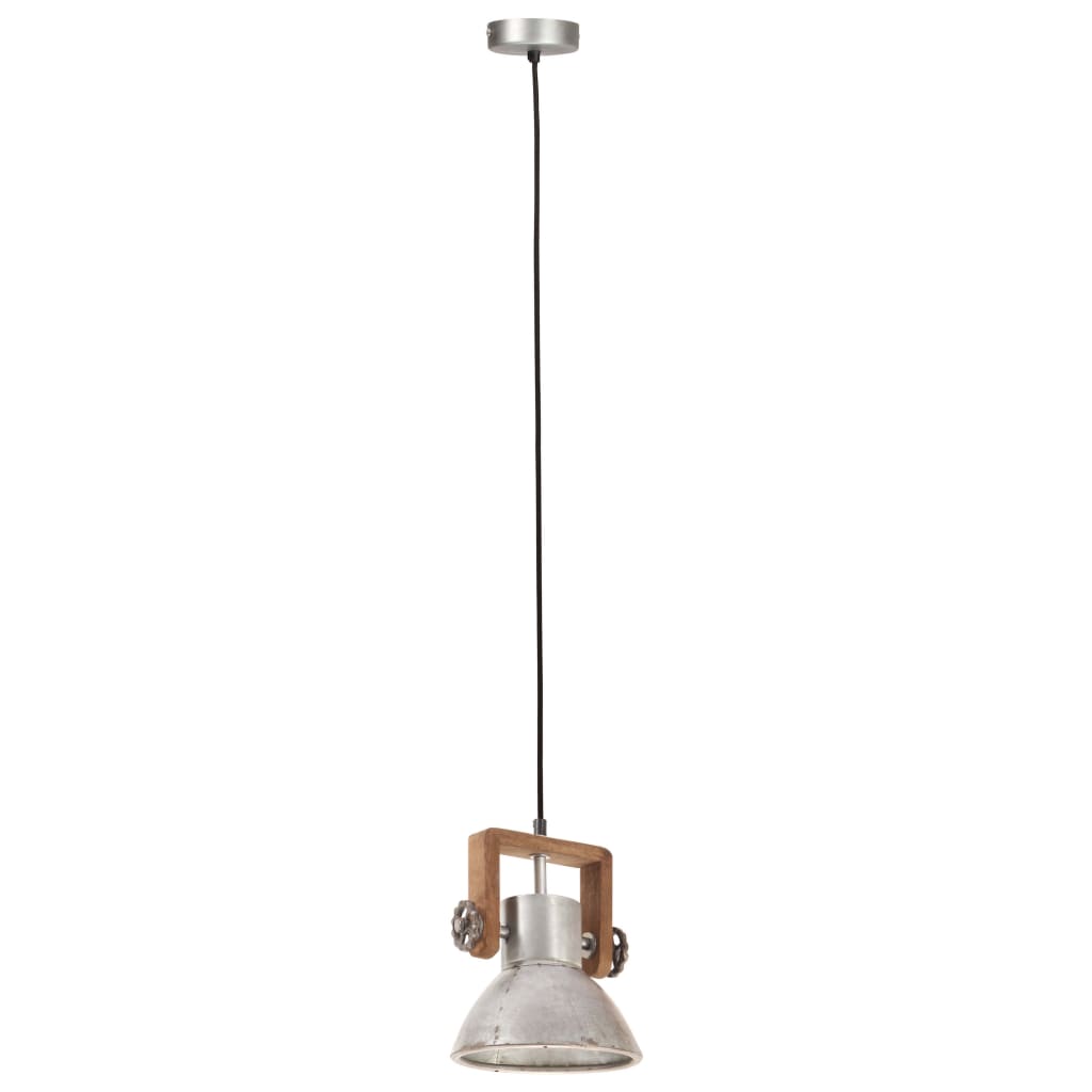 industriel hængelampe 25 W rund 19 cm E27 sølvfarvet
