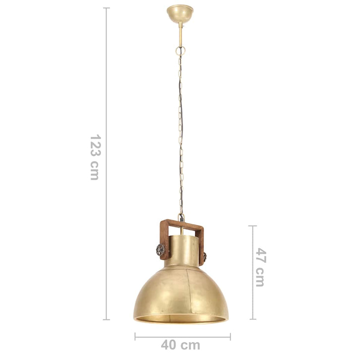 industriel hængelampe 25 W rund 40 cm E27 messingfarvet